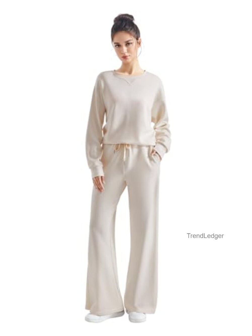 Modal 2 Piece Oversized Sweatshirt Wide Leg Lounge Set